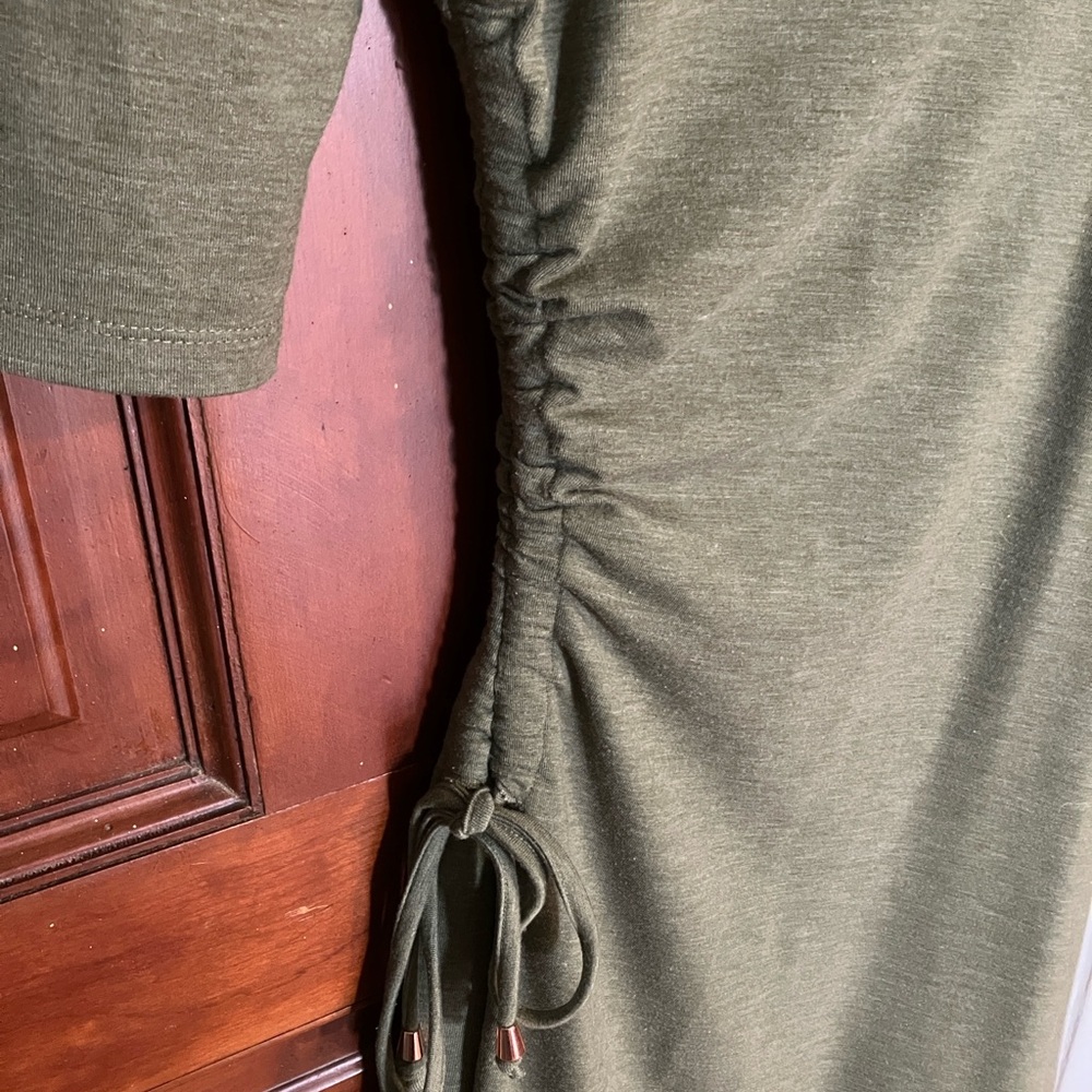 Olive green fitted dress